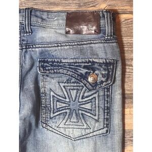 Vintage Y2K CJ Black Distressed Jeans Cross Straight Leg 32x32 Streetwear Grunge